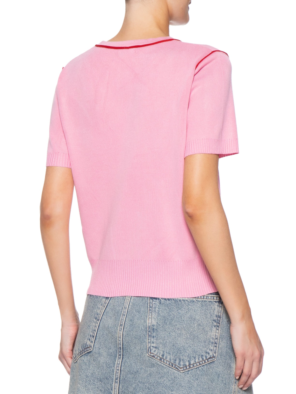 Blusa Feminina De Tricot Bicolor Rosa Market 33