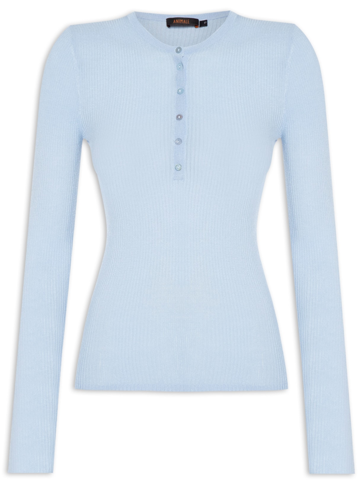Blusa Feminina De Tricot Botões Portuguesa Color - Azul