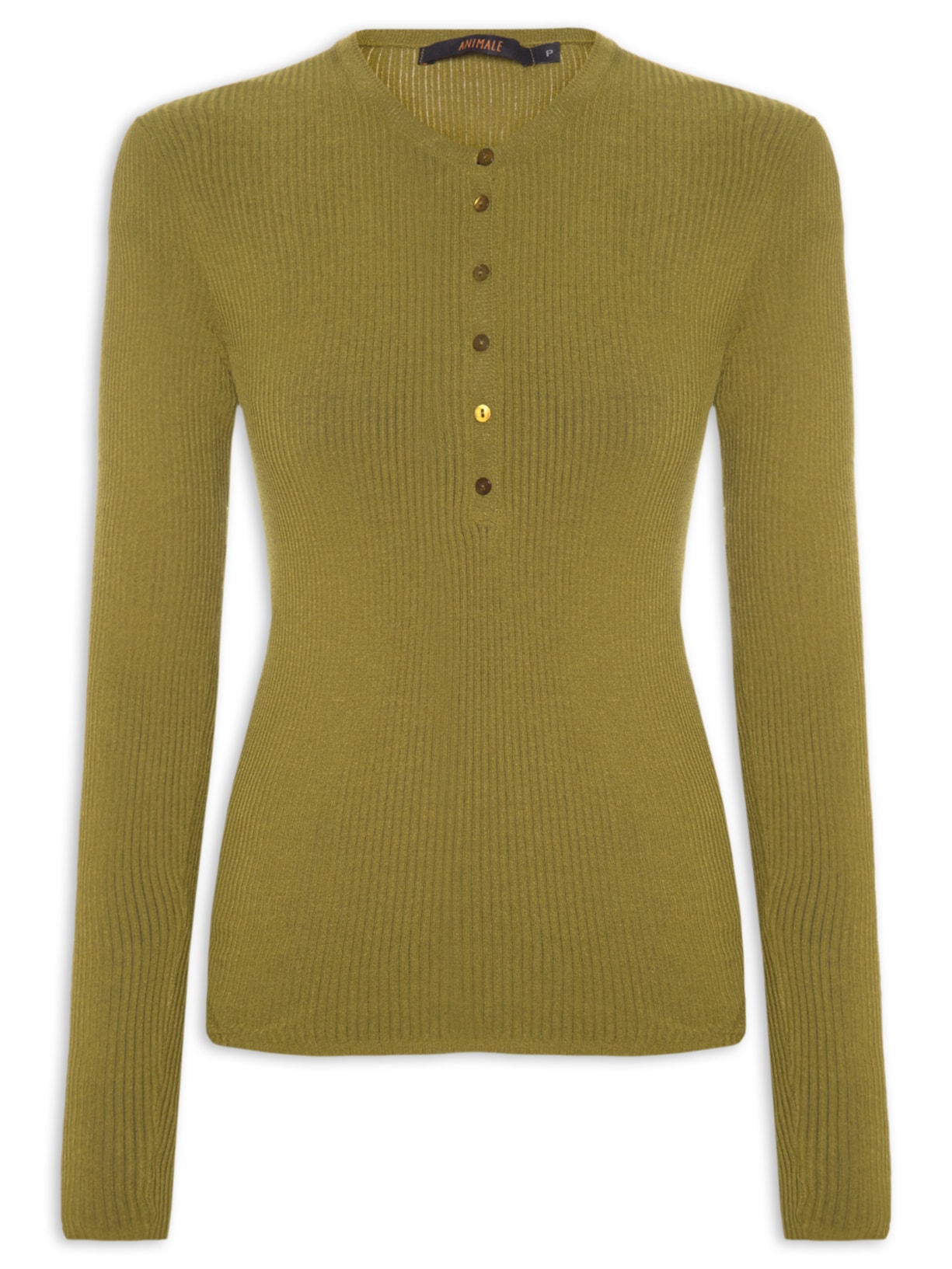 Blusa Feminina De Tricot Botões Portuguesa Color - Verde