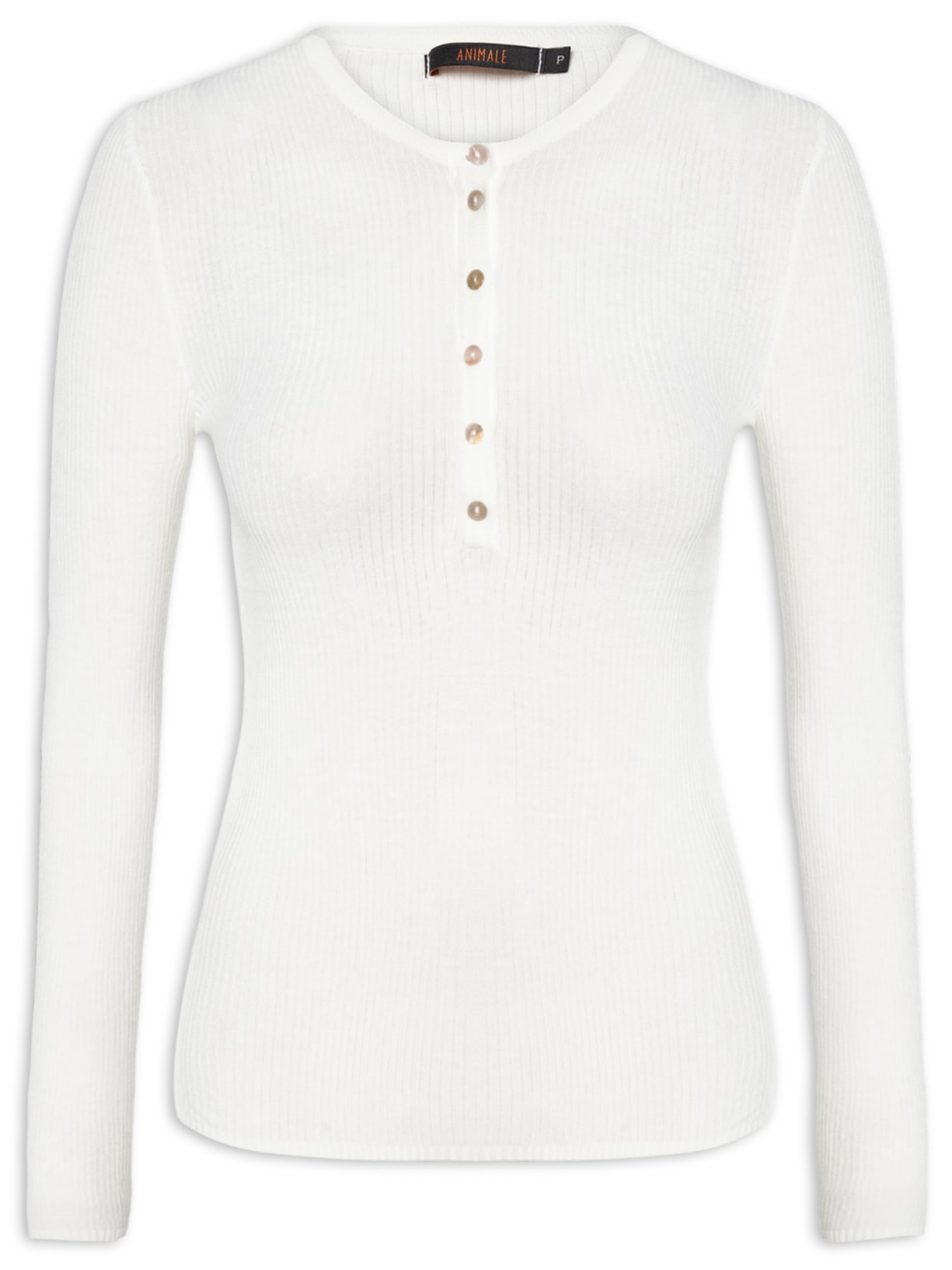 Blusa Feminina De Tricot Botões Portuguesa - Off White