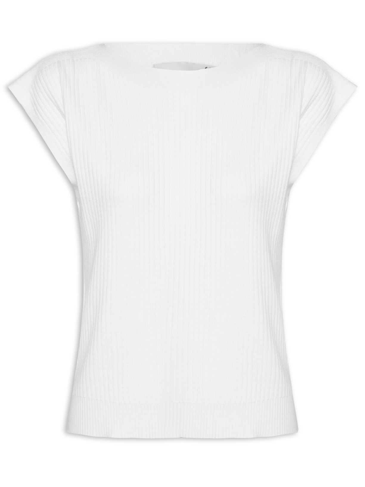 Blusa Feminina De Tricot Canelado - Branco