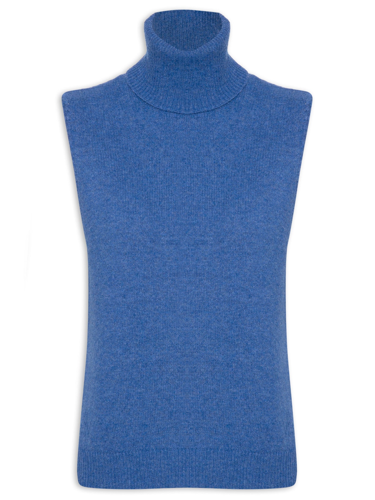 Blusa Feminina De Tricot Com Bordado Na Cava - Azul