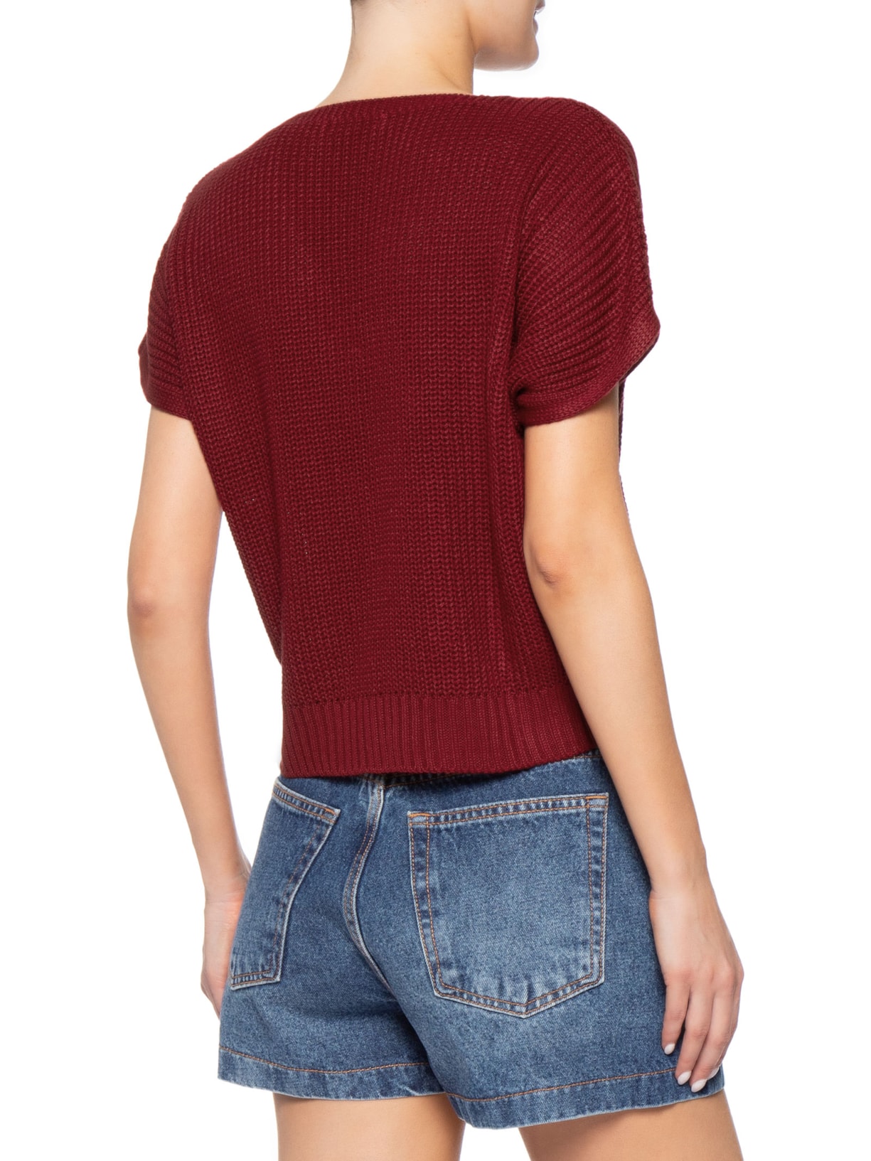 Blusa Feminina De Tricot Com Fecho De Amarração Vermelho Market 33