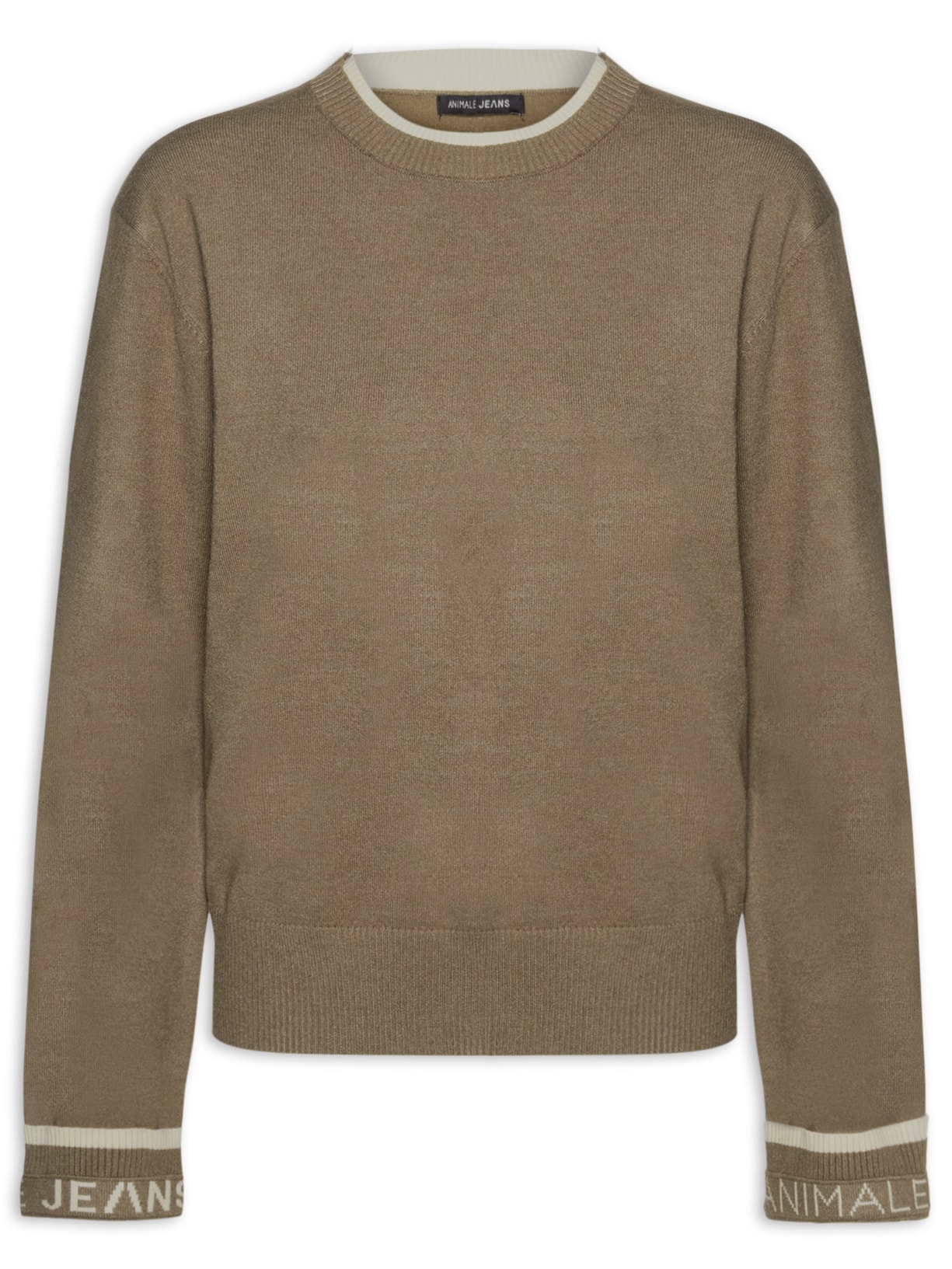 Blusa Feminina De Tricot Com Gola Dupla - Marrom