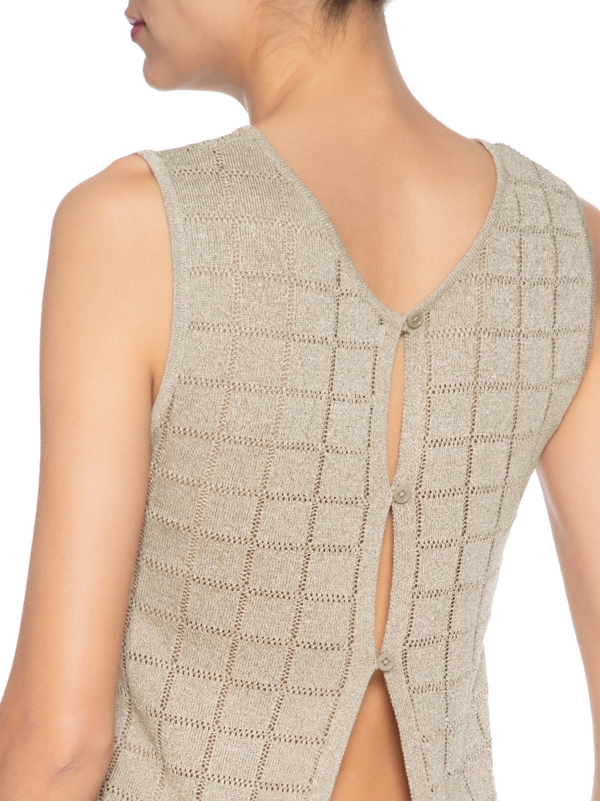 Blusa Feminina De Tricot Com Luréx E Botões Bege Animale Jeans