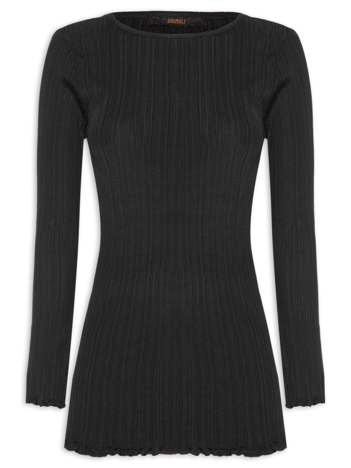 Blusa Feminina De Tricot De Manga Longa - Preto