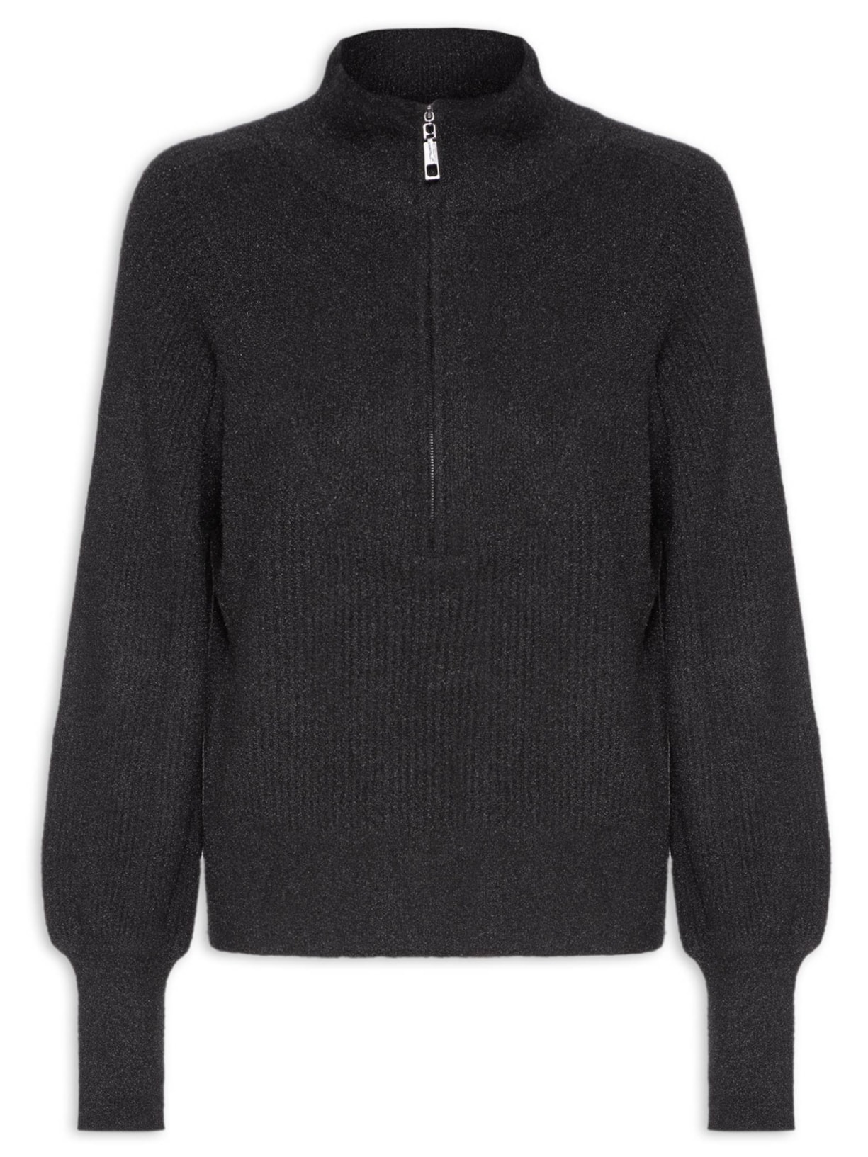 Blusa Feminina de Tricot Felpudo - Cinza