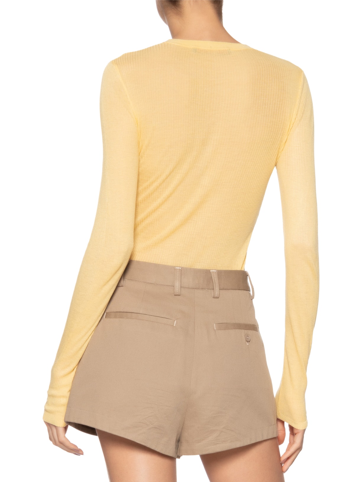 Blusa Feminina de Tricot Leve com Gola Portuguesa Amarelo Animale