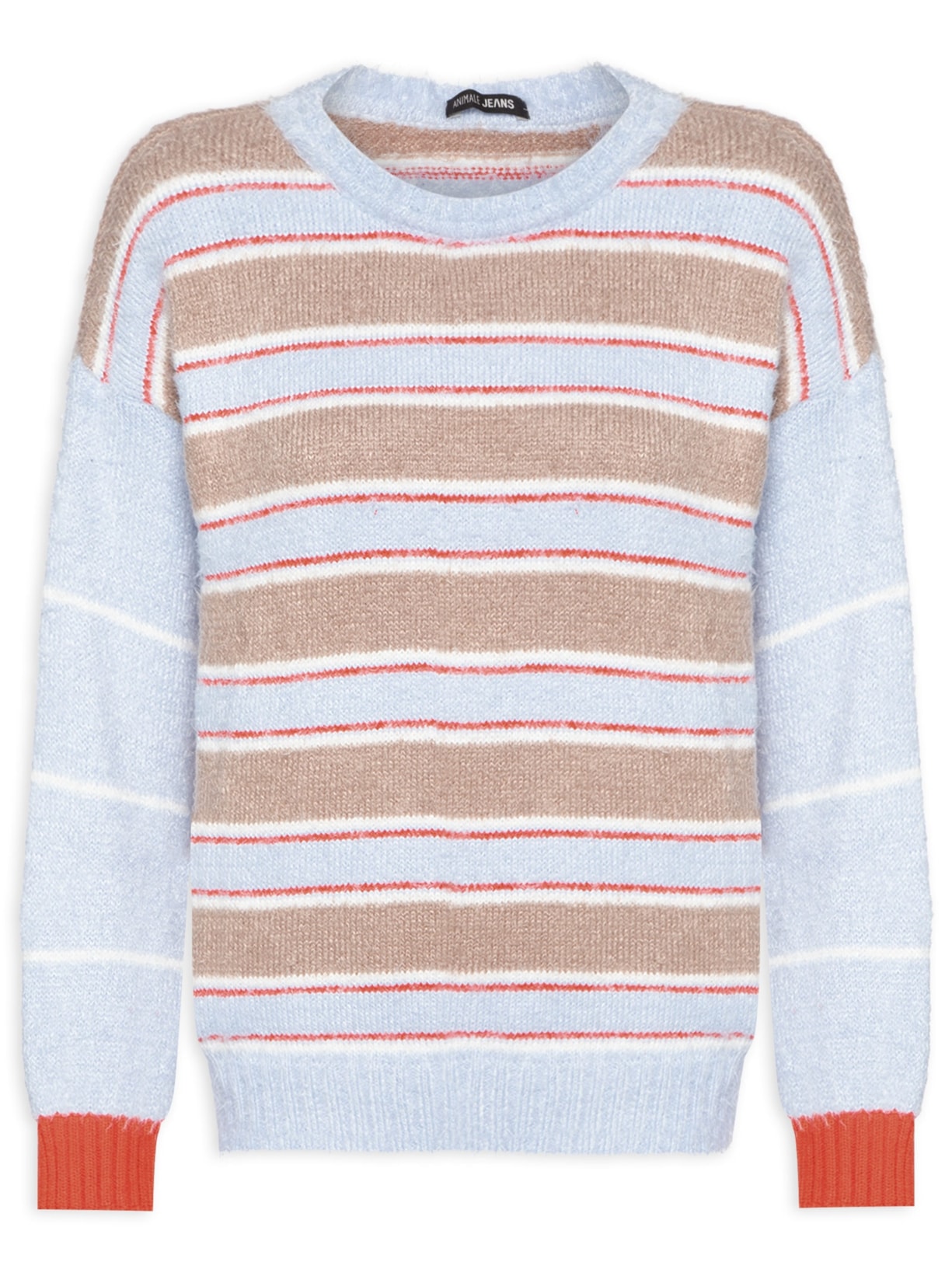 Blusa Feminina De Tricot Listrado - Azul