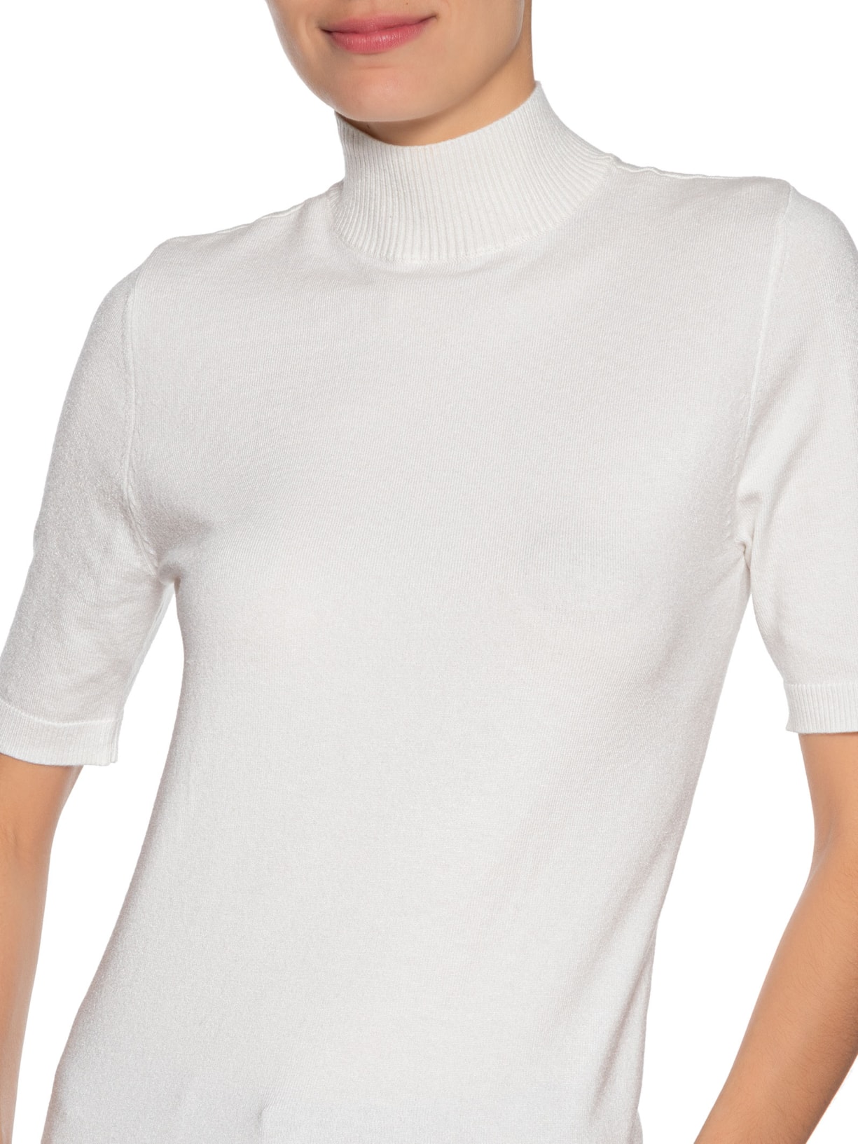 Blusa Feminina De Tricot Manga Curta Branco Animale Jeans