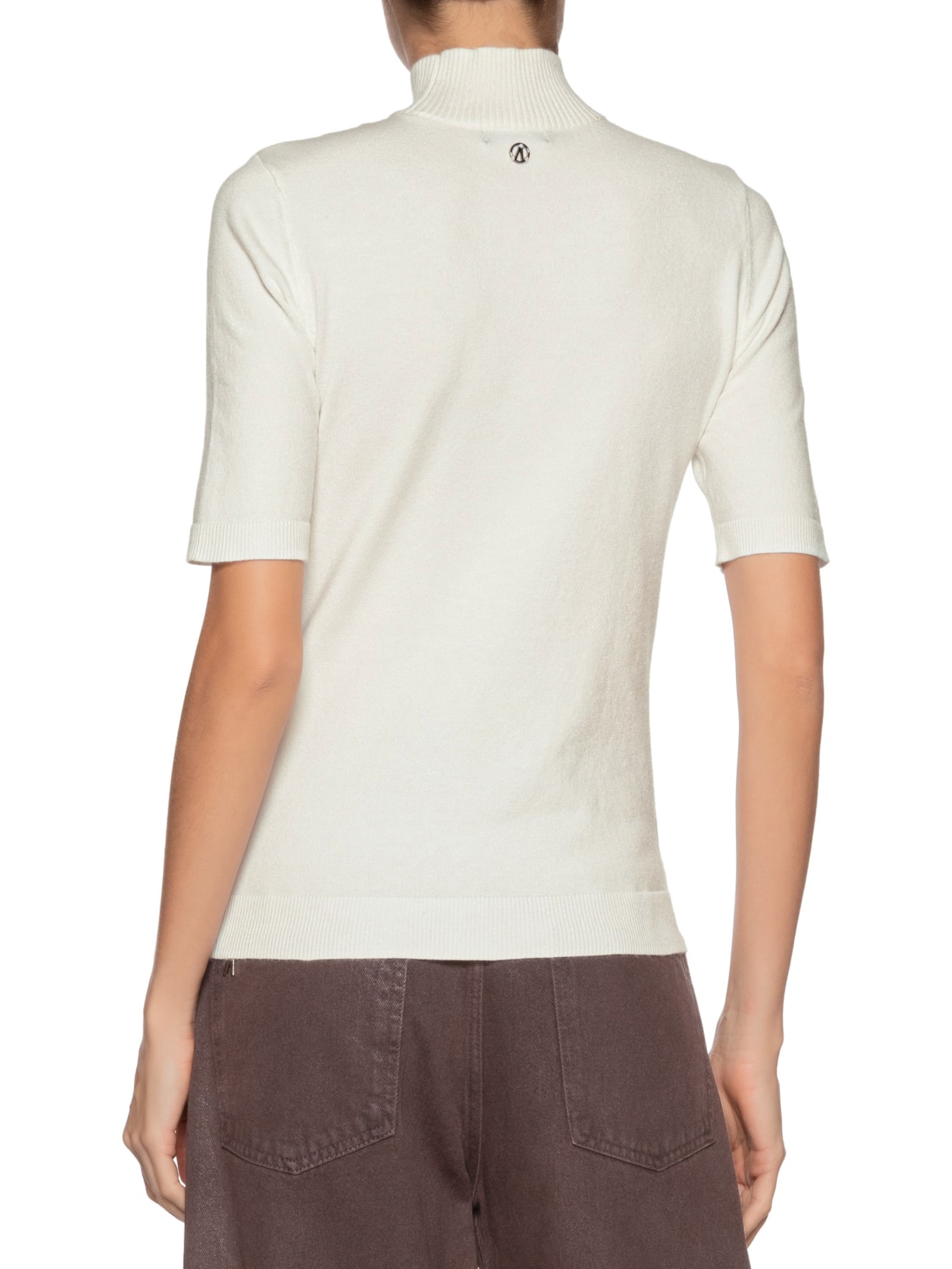 Blusa Feminina De Tricot Manga Curta Branco Animale Jeans
