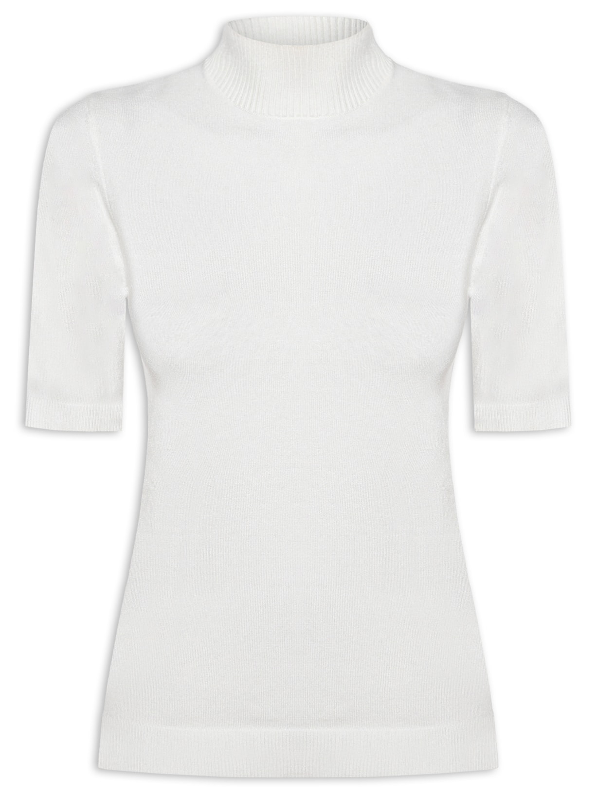 Blusa Feminina De Tricot Manga Curta Branco Animale Jeans