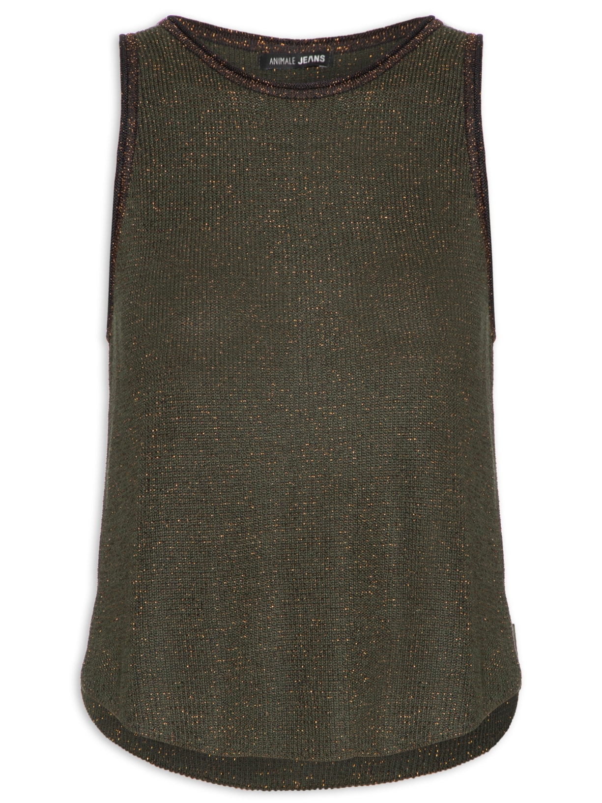 Blusa Feminina De Tricot Regata Lurex - Verde