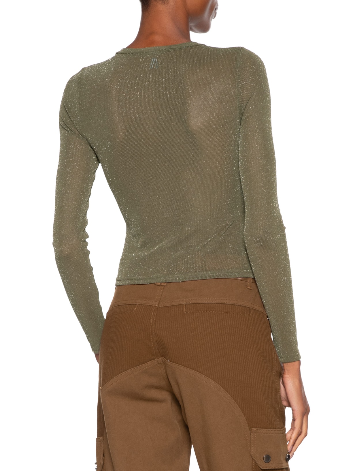 Blusa Feminina De Tule Com Glitter Decote Redondo Verde Animale Jeans