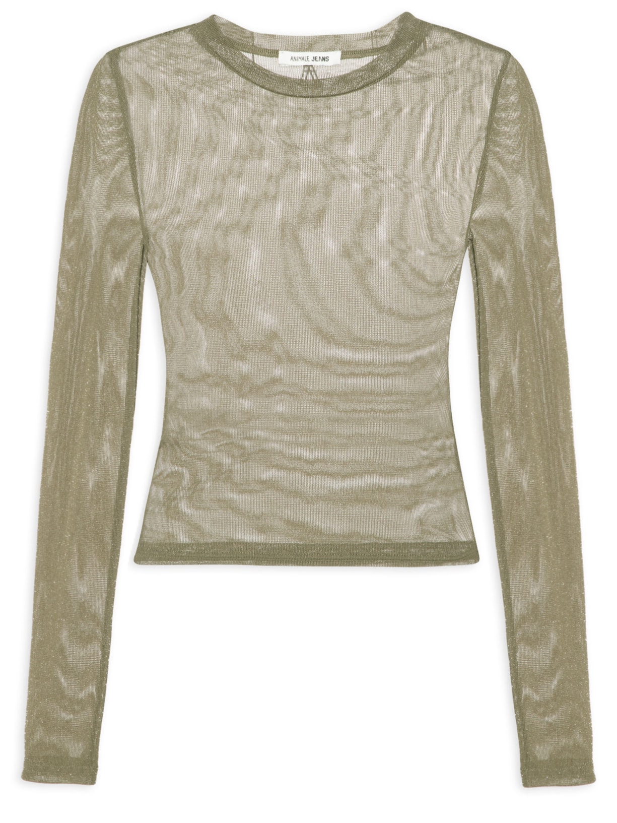 Blusa Feminina De Tule Com Glitter Decote Redondo Verde Animale Jeans