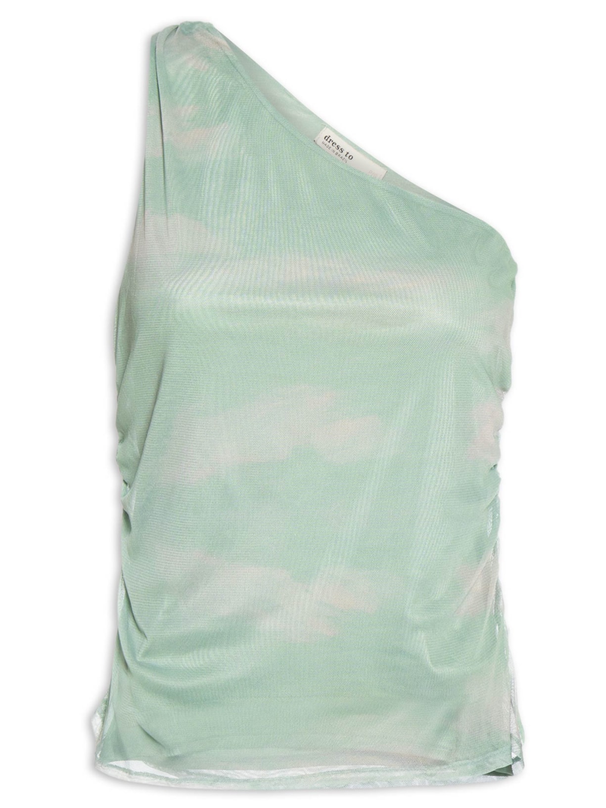Blusa Feminina de Tule Estampada Pôr do Sol – Azul Dress To