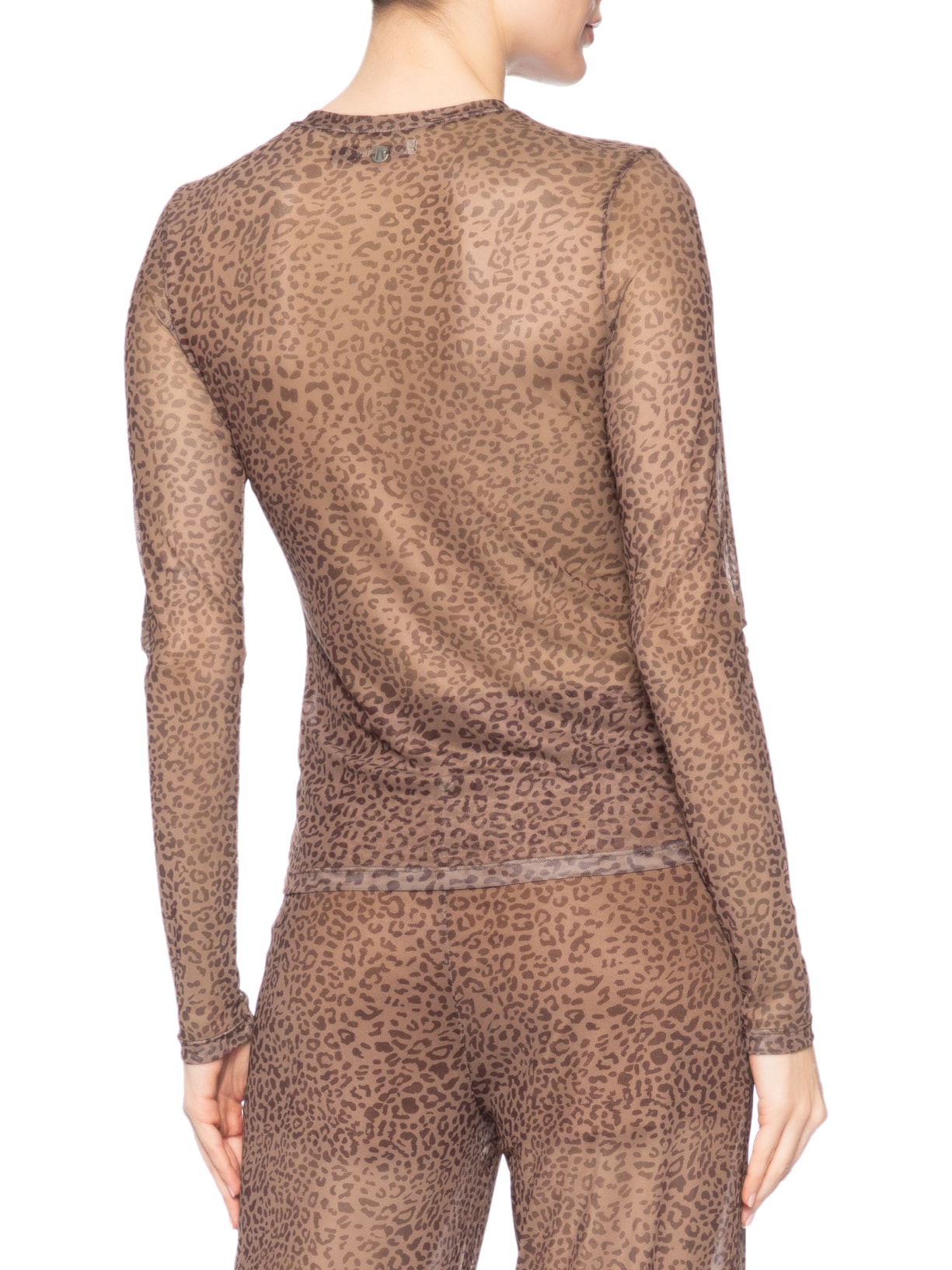 Blusa Feminina De Tule Onça Grão Color Marrom Animale Jeans