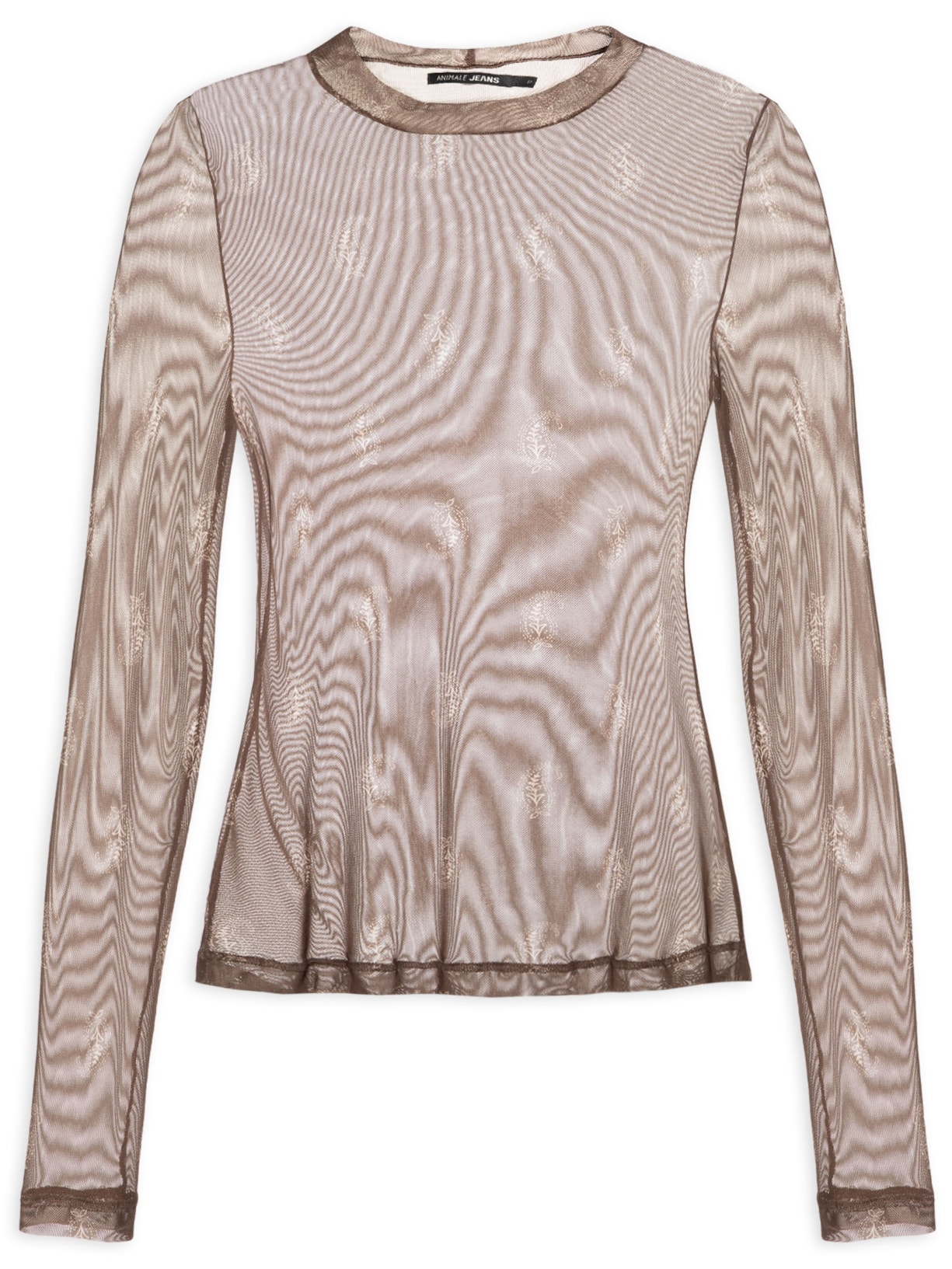 Blusa Feminina De Tule Paisley Choco Marrom Animale Jeans