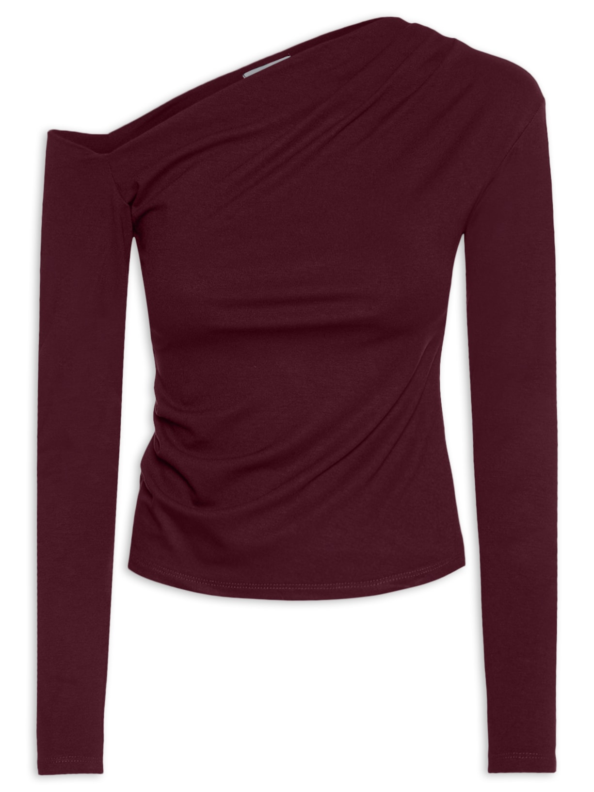 Blusa Feminina Decote Assimétrico Manga Longa - Vermelho