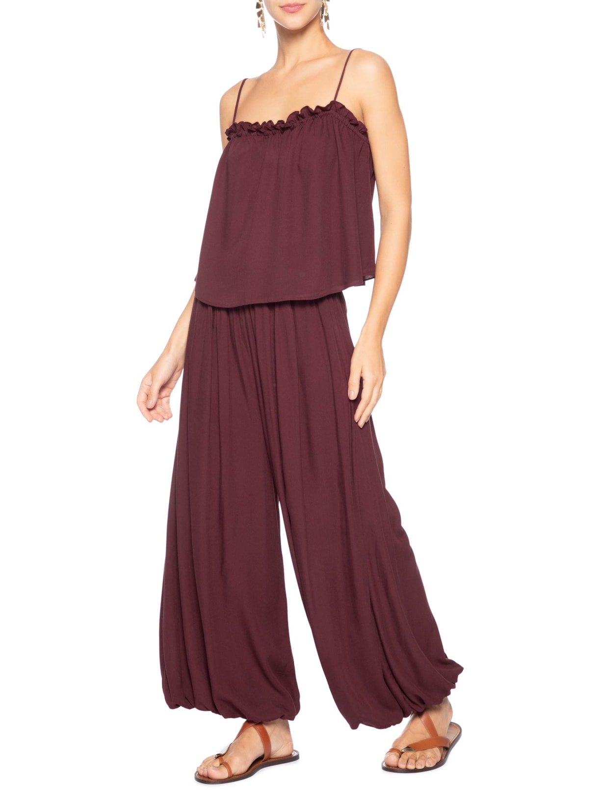 Blusa Feminina Decote Babadinho Marrom Dress To