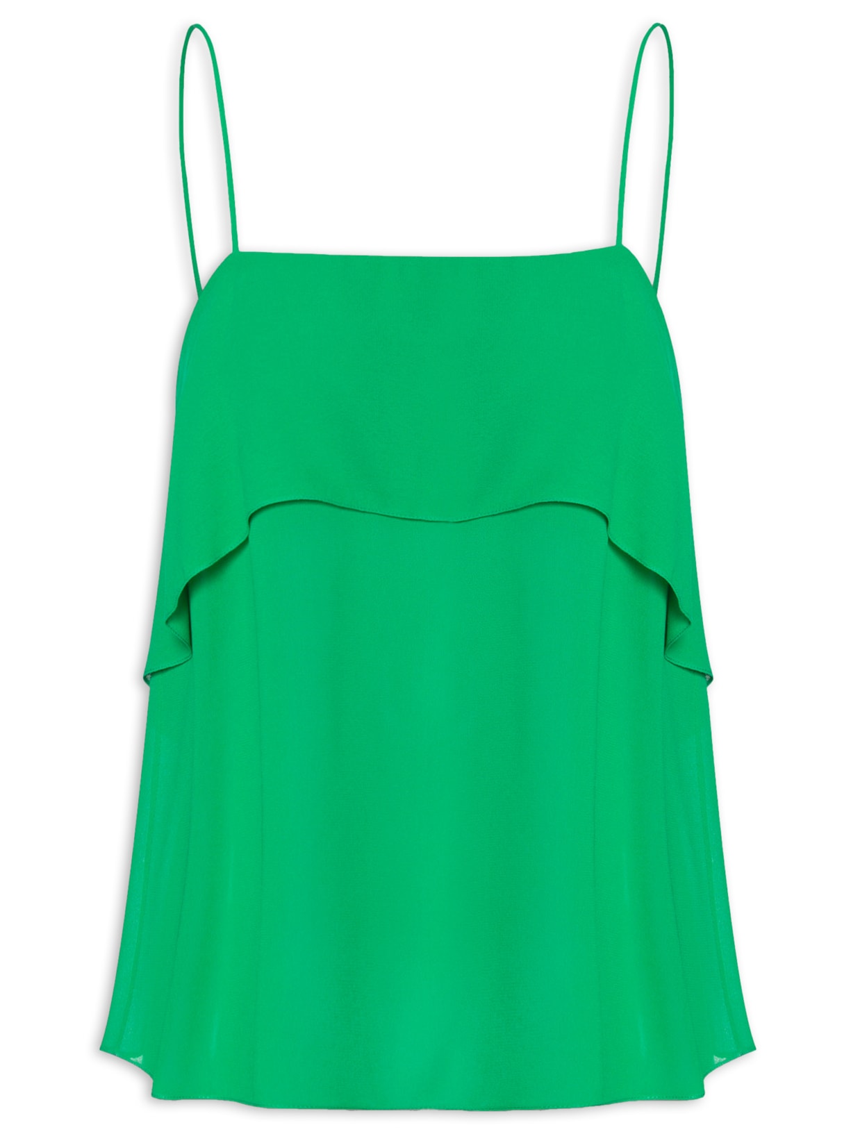 Blusa Feminina Decote Babado Folha - Verde