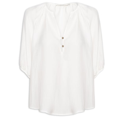Blusa Feminina Decote Botões - Branco