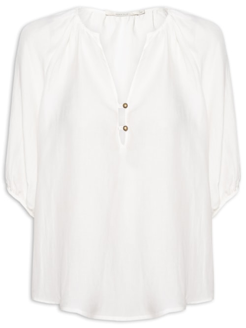 Blusa Feminina Decote Botões - Branco