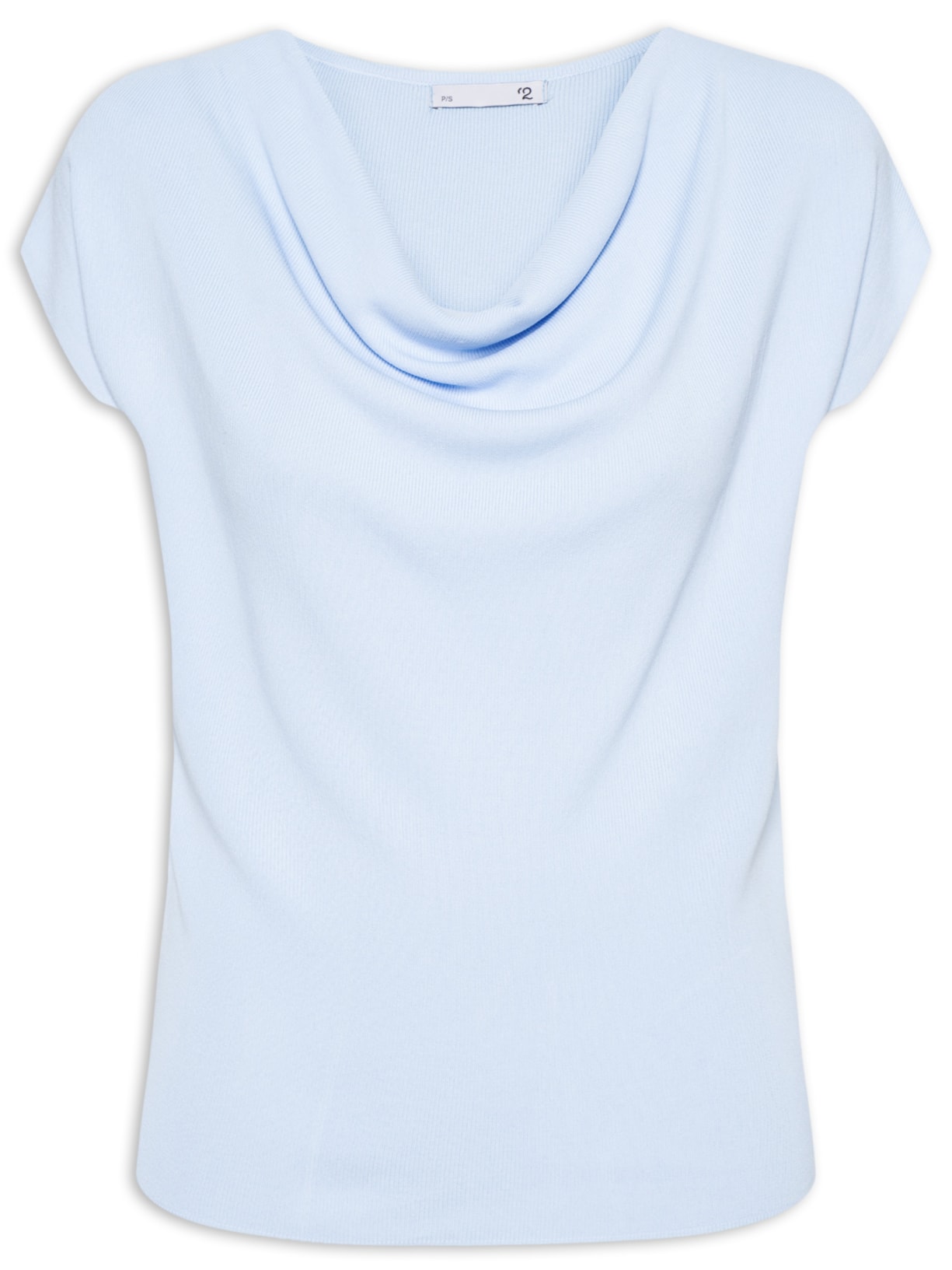 Blusa Feminina Decote Degagê Em Tricot - Azul