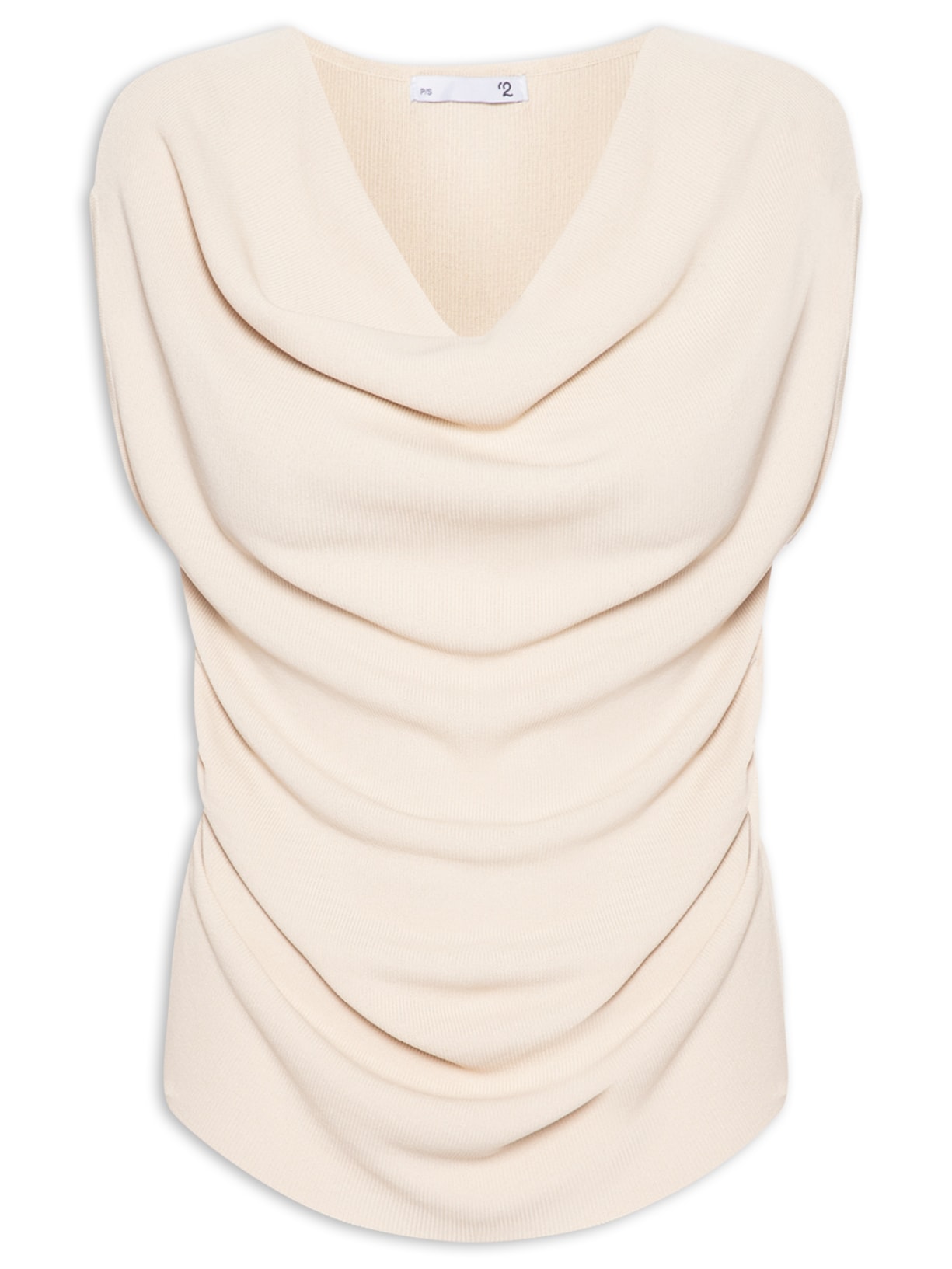 Blusa Feminina Decote Degagê Em Tricot - Bege