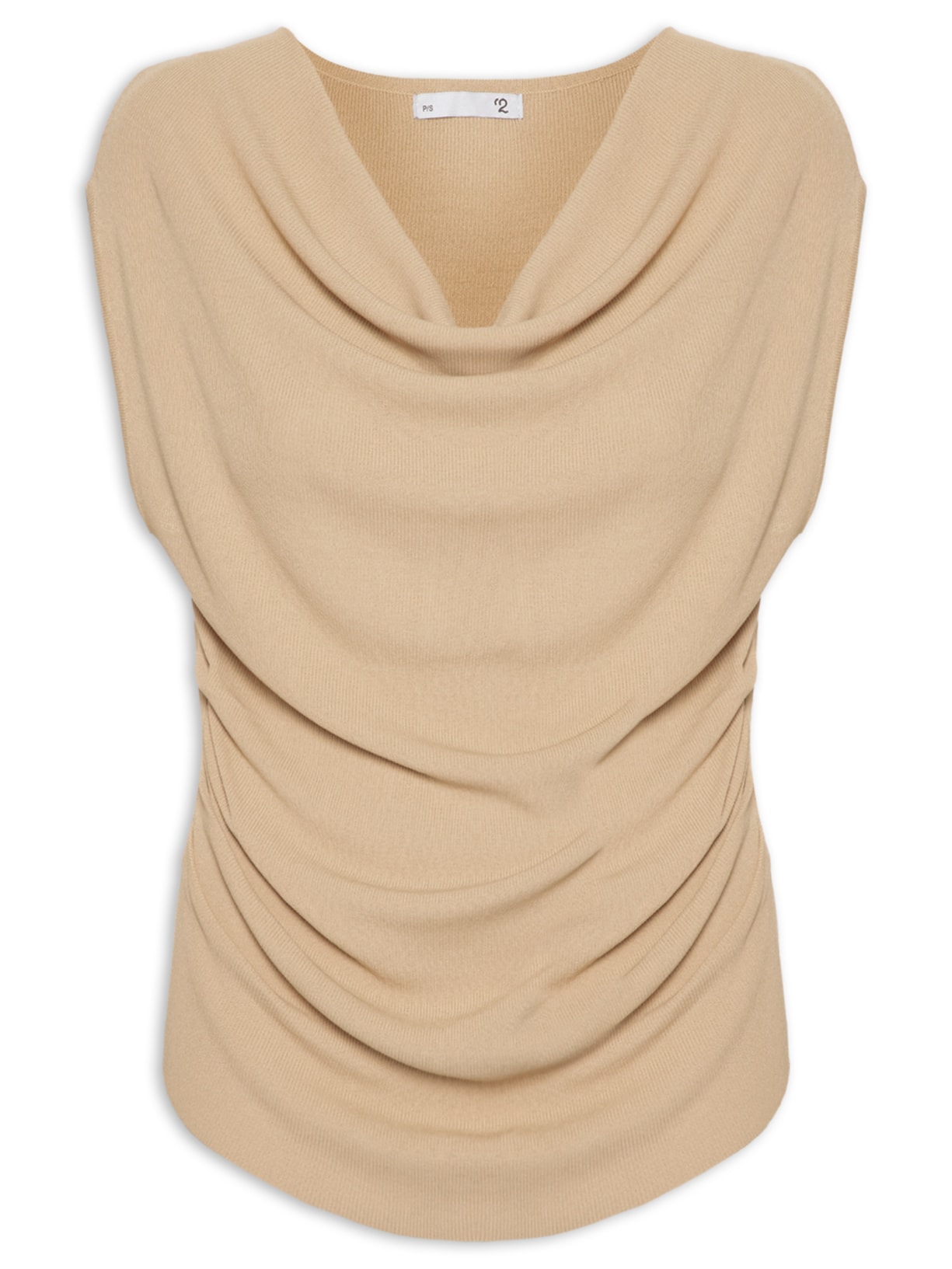 Blusa Feminina Decote Degagê Em Tricot - Bege