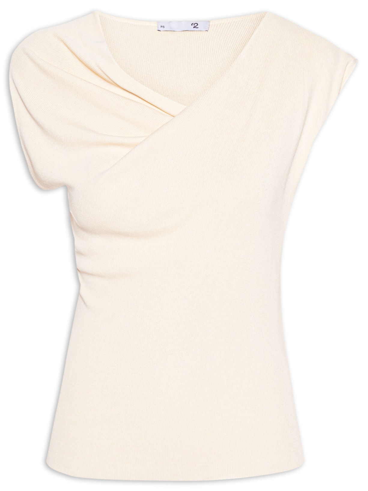 Blusa Feminina Decote Degagê Em Tricot Bege '2Essential