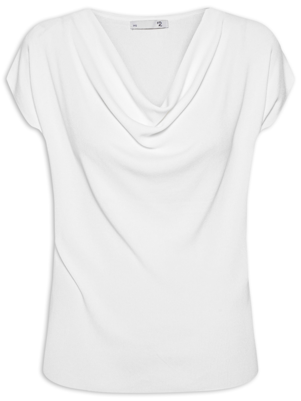 Blusa Feminina Decote Degagê Em Tricot - Branco