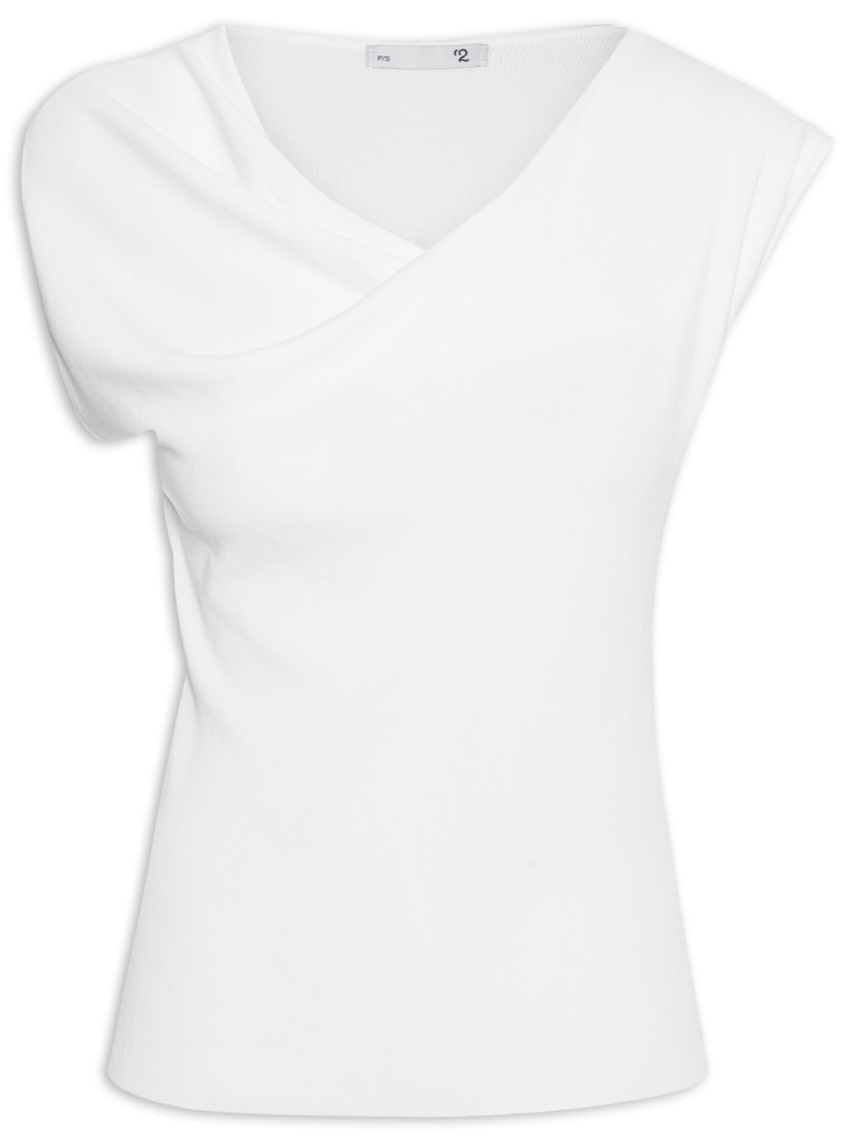 Blusa Feminina Decote Degagê Em Tricot - Branco