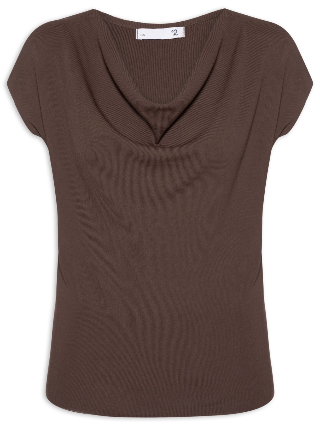 Blusa Feminina Decote Degagê Em Tricot - Marrom