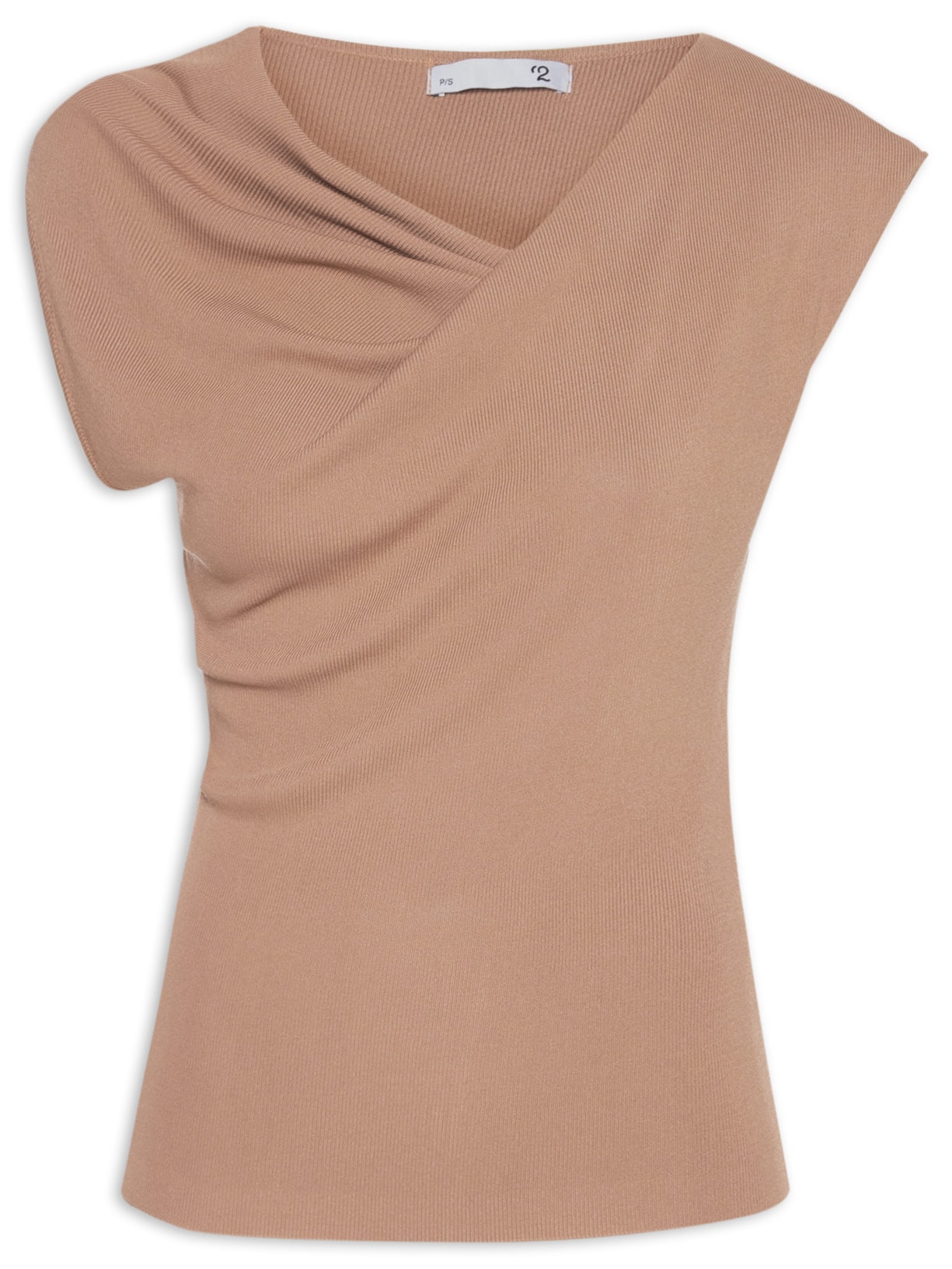 Blusa Feminina Decote Degagê Em Tricot - Marrom