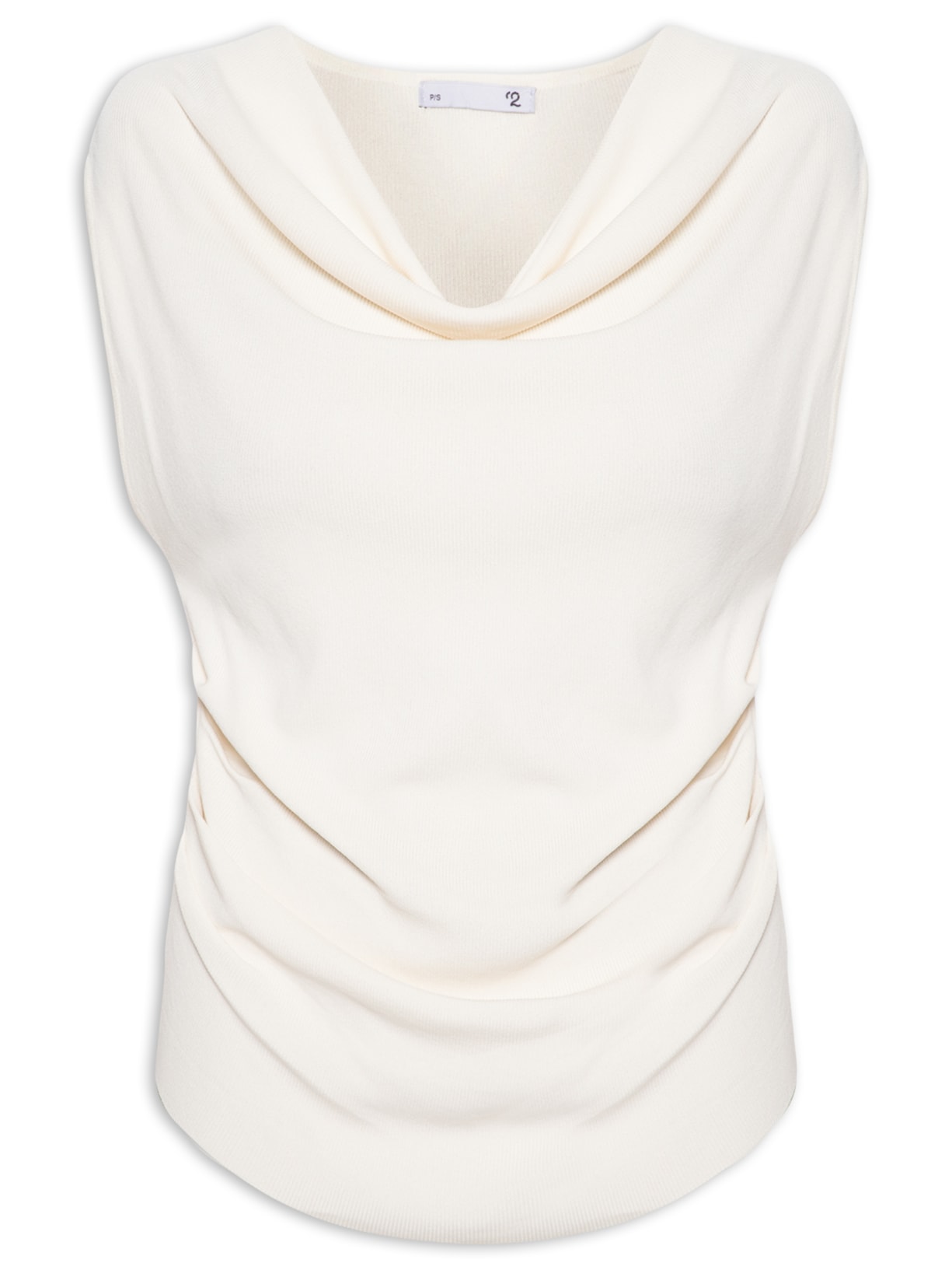 Blusa Feminina Decote Degagê Em Tricot - Off White