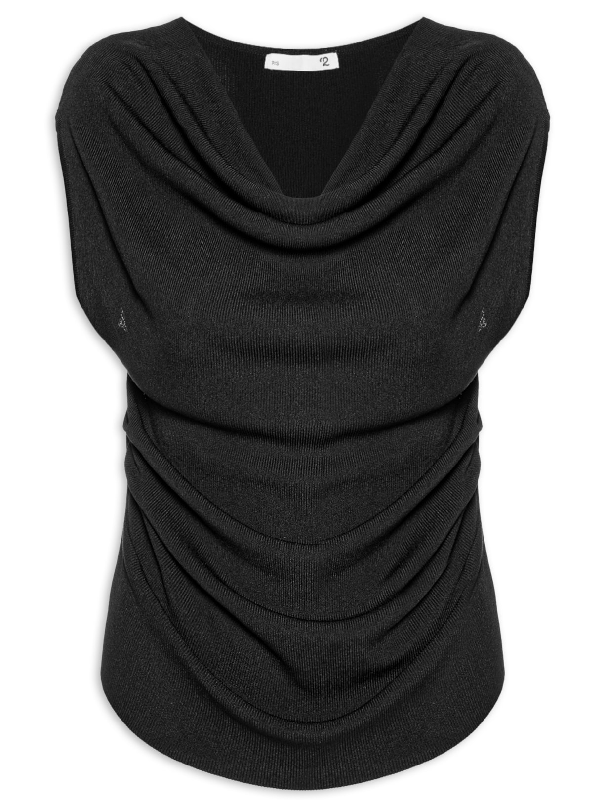 Blusa Feminina Decote Degagê Em Tricot - Preto