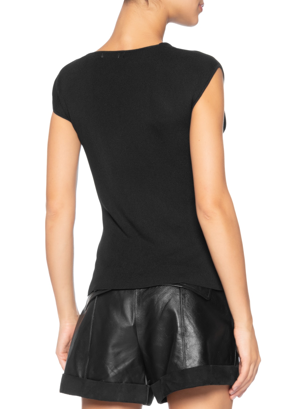 Blusa Feminina Decote Degagê Em Tricot Preto '2Essential