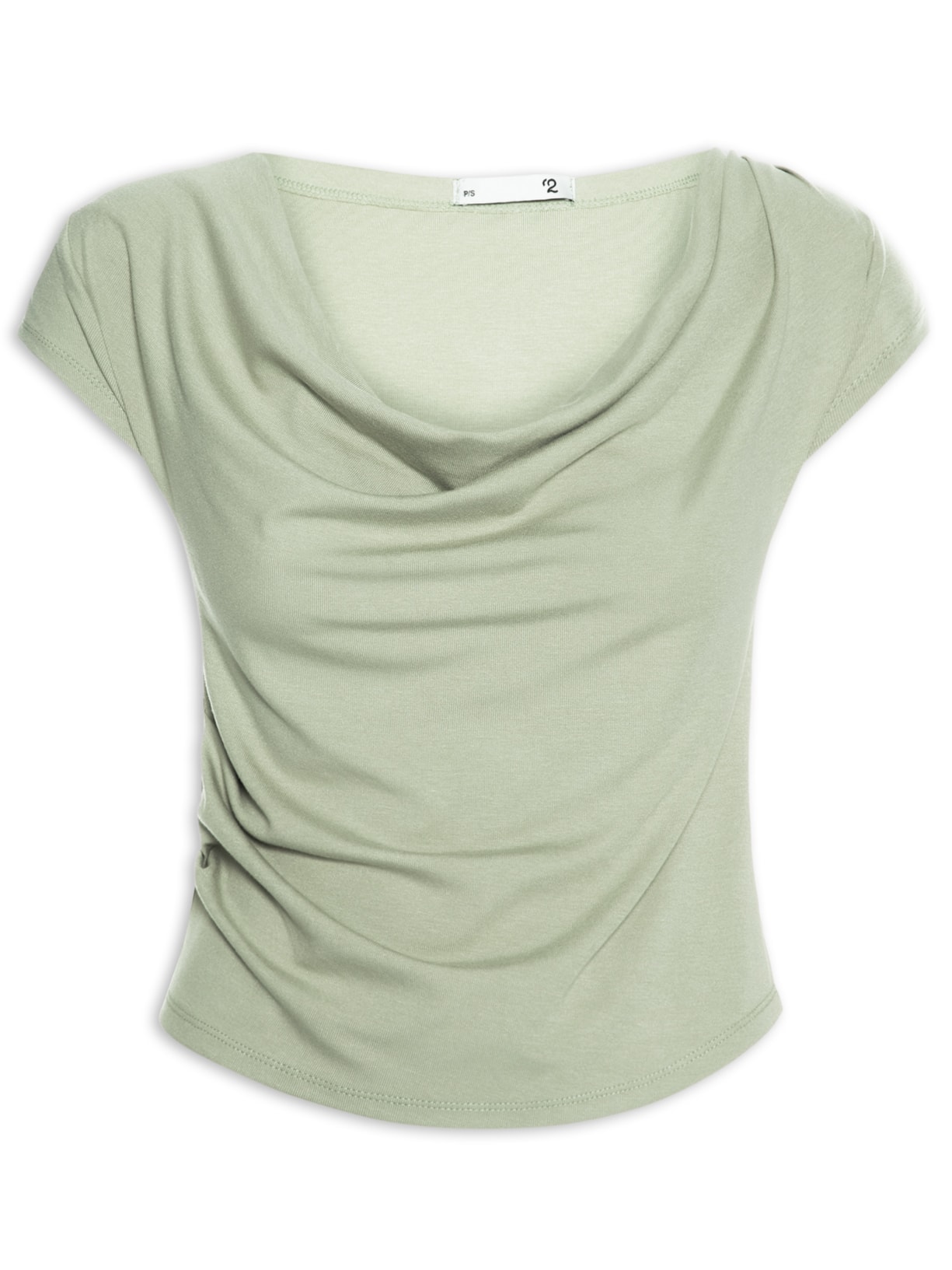 Blusa Feminina Decote Degagê Verde '2Essential