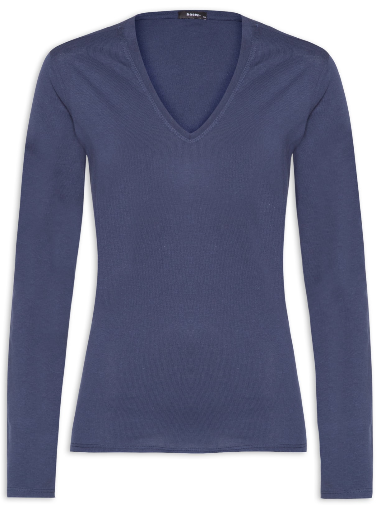 Blusa Feminina Decote Em V - Azul