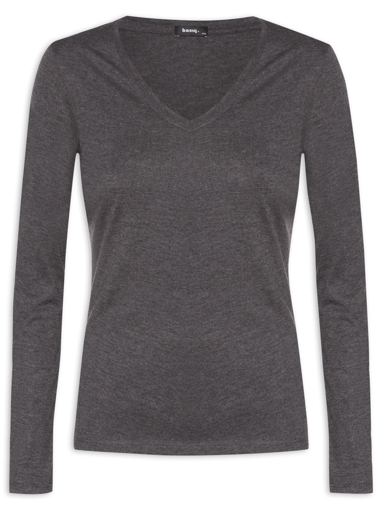 Blusa Feminina Decote Em V - Cinza