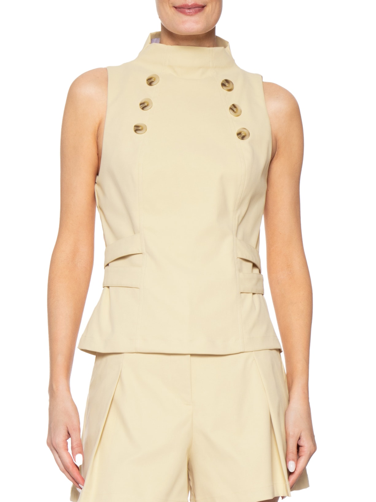 Blusa Feminina Decote Halter Bege '2Essential