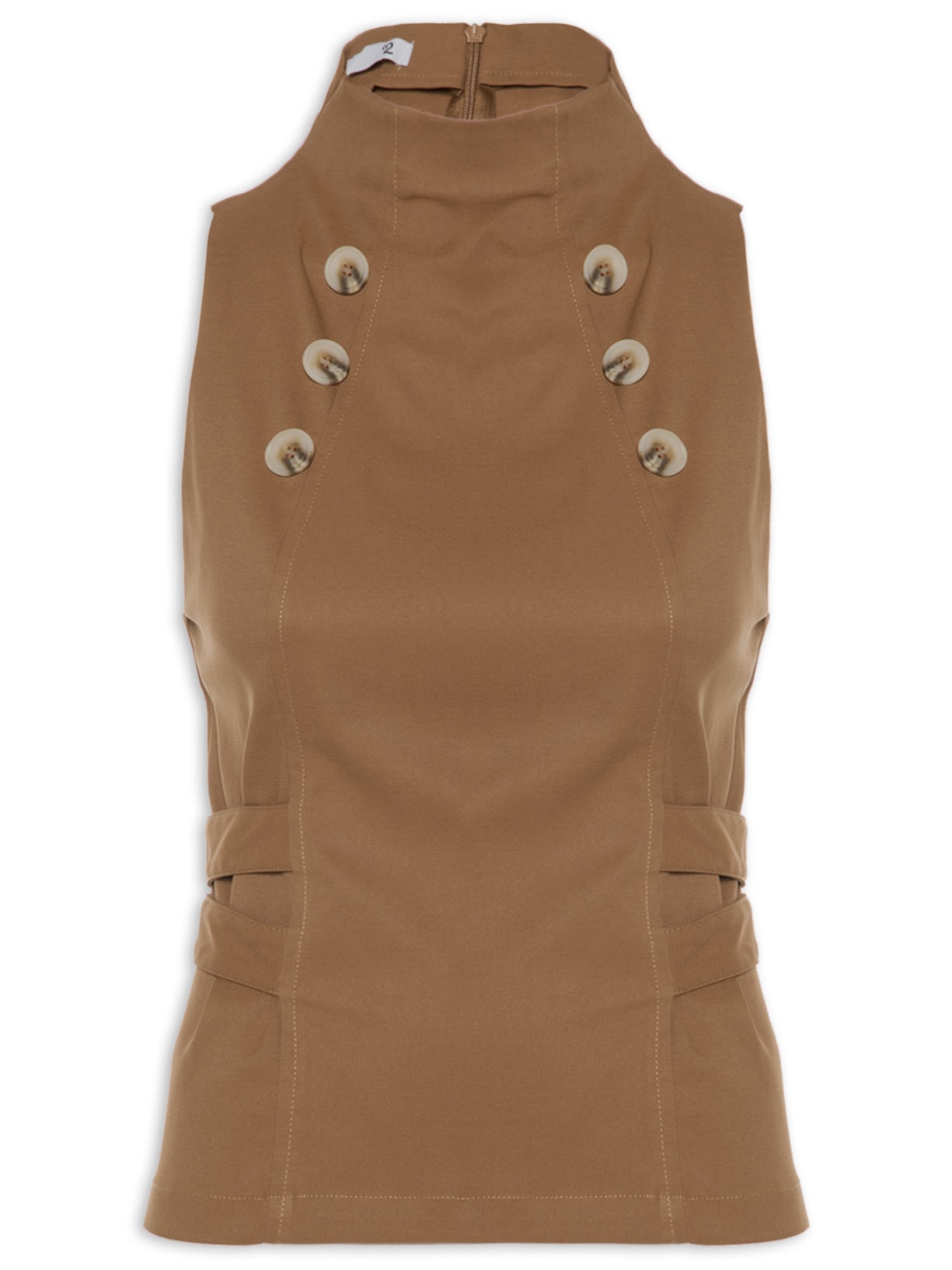 Blusa Feminina Decote Halter Marrom '2Essential