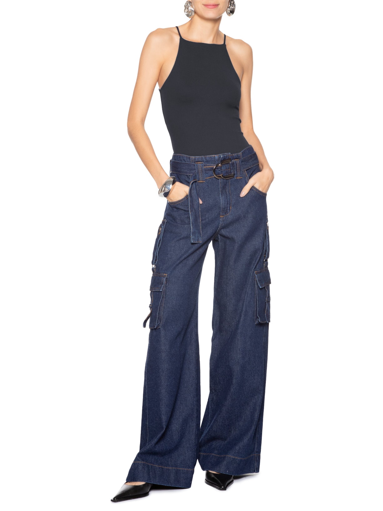 Blusa Feminina Decote Halter Preto '2Essential