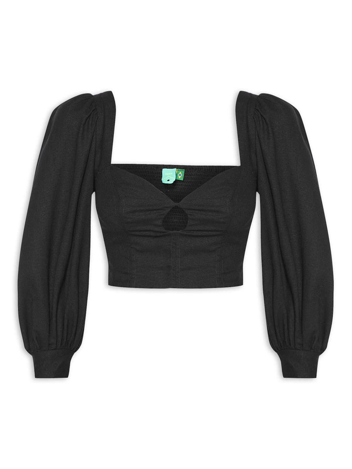 Blusa Feminina Decote Mangões - Preto