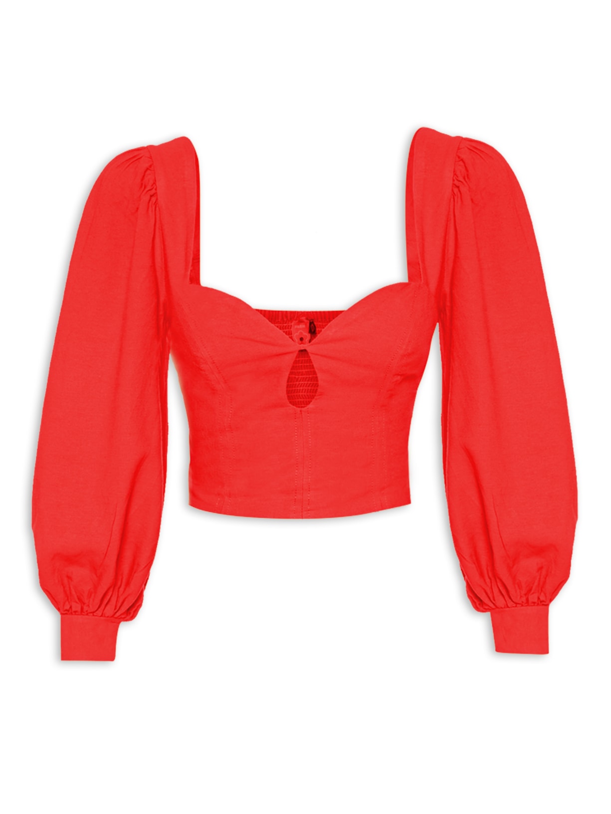 Blusa Feminina Decote Mangões - Vermelho