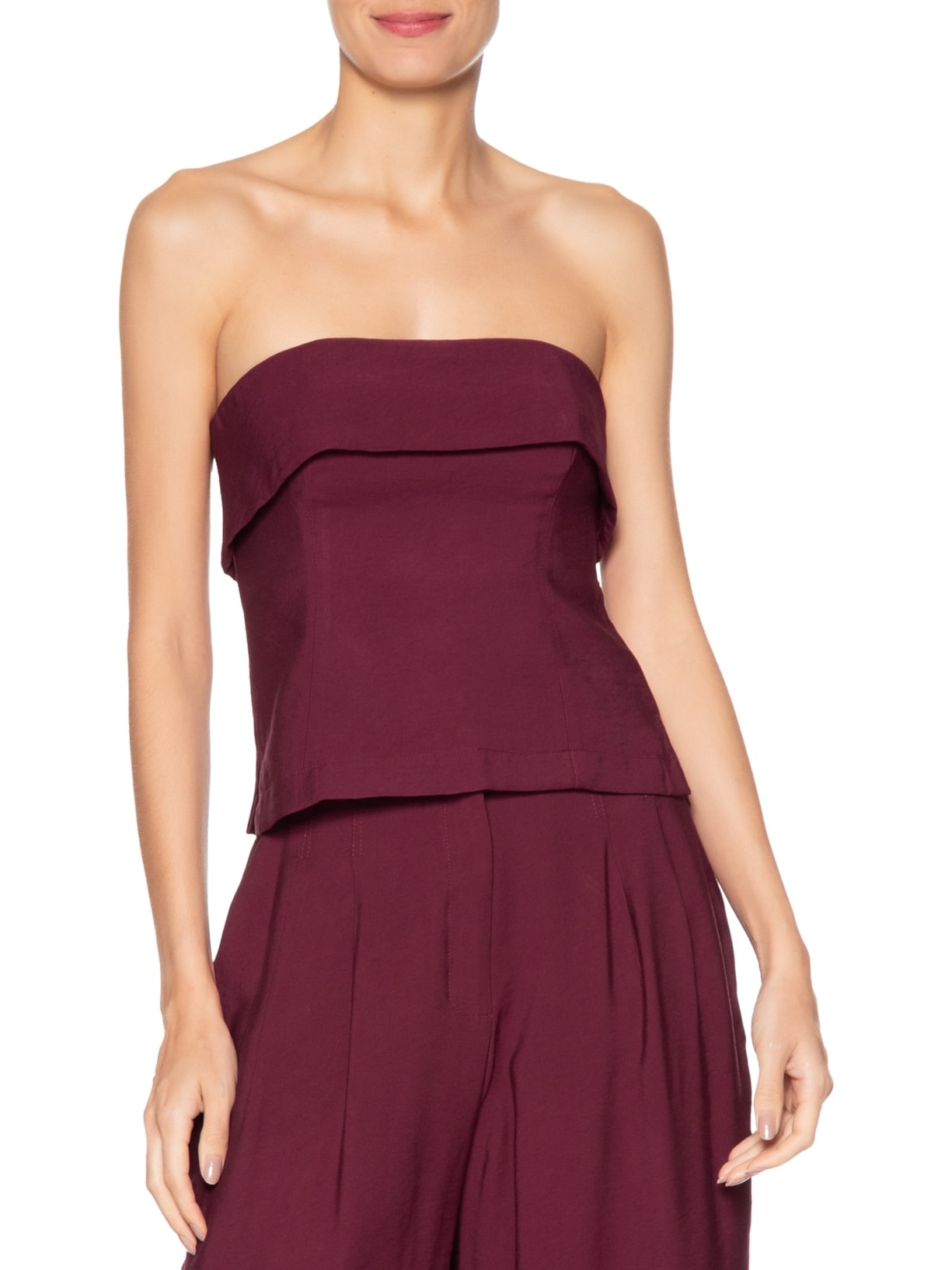Blusa Feminina Decote Pala Sobreposta Vermelho Dress To