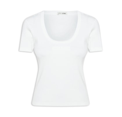 Blusa Feminina Decote Quadrado Basic - Branco