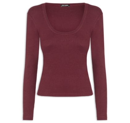 Blusa Feminina Decote Quadrado Basic - Vermelho