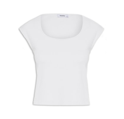 Blusa Feminina Decote Quadrado sem Manga - Cinza